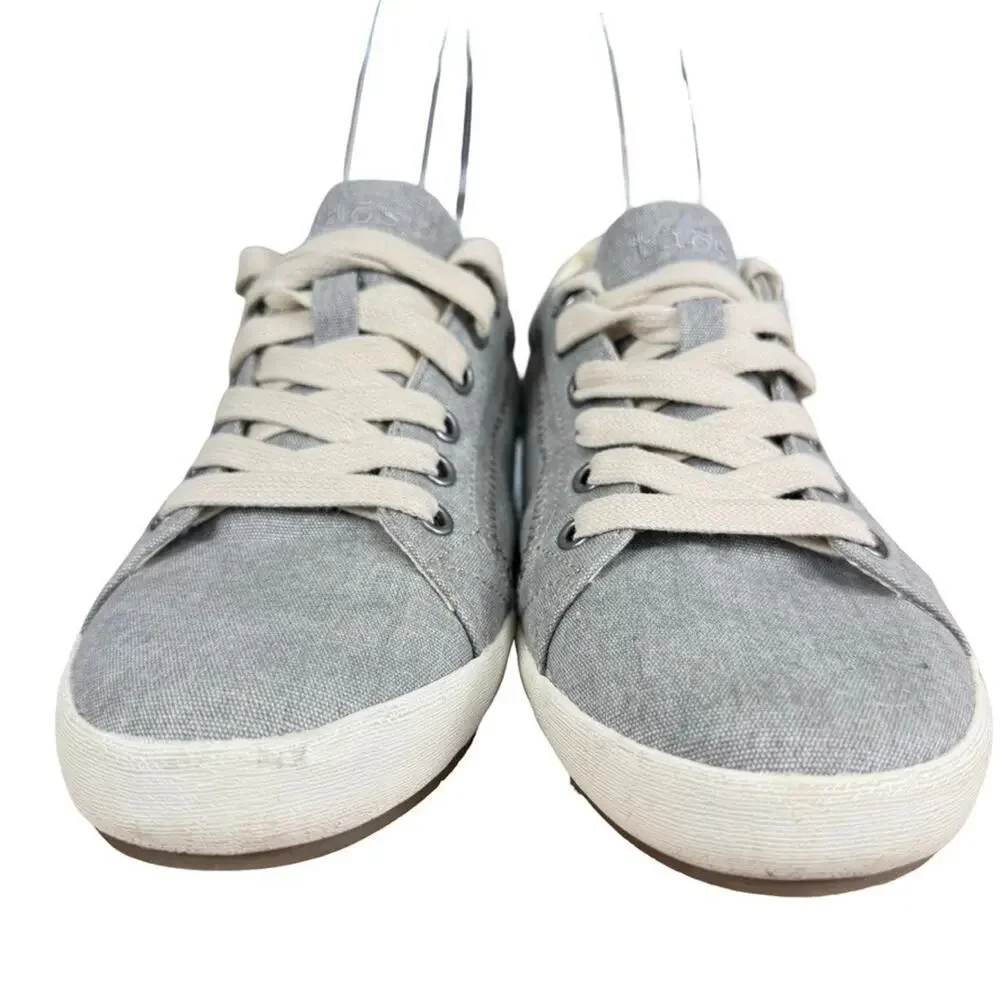 Taos Star Gray Lace Up Sneakers Canvas Shoes Casual Comfort Neutral sz 6.5